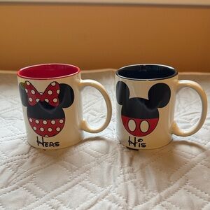 Disney Mickey and Minnie His and Hers Mugs - Red, Black, White